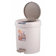 Polywise 翰庭 中哈波兩用垃圾桶 8L, 米色 + 咖啡色, 1個