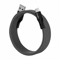 Meet Mind X Magtame 磁性快收納充電傳輸線 USB-A to Type-C 快速充電, 1m, 黑色, 1條