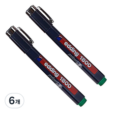 edding e 1800/0.1mm/專業筆/製圖筆/4, 綠色, 6個