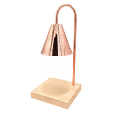 職日生 原木融蠟燈 定時款 附香氛蠟燭 + 2顆燈泡, 15x15x37cm 原木玫瑰金, 1.7kg