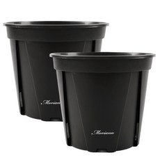 MORIANN 環保透氣花盆, 黑色, 2個