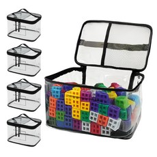 HANEE 透明收納袋, 5個, 黑色