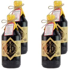 黑豆桑 天然極品頂級黑金醬油, 添加海鹽, 高粱代替小麥, 黑豆釀造, 550ml, 4瓶