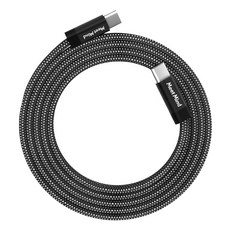 Magtame Type-C - Type-C 240W 扁線款 磁性快收納充電傳輸線, 1.5m, 黑色, 1條