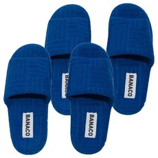 banaco 鮮豔毛圈室內拖鞋, 藍色, 2套