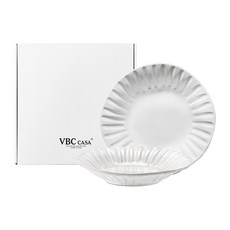 VBC CASA Incanto 條紋義大利麵碗組 24cm VBCS004B, 白色, 1套, 義大利麵碗 2入