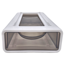 桌面抽屜收納盒, 17x25x7.5cm, PP材質, 每層自带凹槽卡扣, 多個可疊加, 白色, 1格