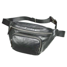 真皮頭層牛皮男士肩背半月胸包 男包 LB1047