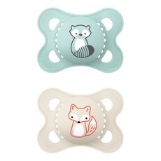 矽膠奶嘴 2件組, 藍色, 白色, 第1階段(2-6個月), 1套