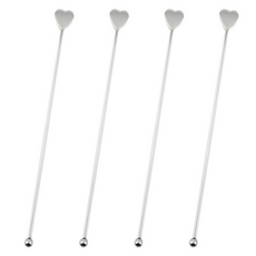 Revel Goods 304不鏽鋼愛心攪拌棒, 銀色, 4個