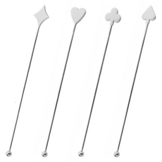 Level Goods 304不鏽鋼撲克攪拌棒 4款, 銀色, 1個