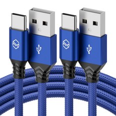 신지모루 USB-C 타입 더치 패브릭 케이블, 2m, 블루, 2개