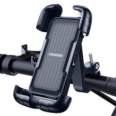 VIEWSEE 單手1秒拆卸雙重鎖定快速支架自行車手機支架, 1個, 黑色
