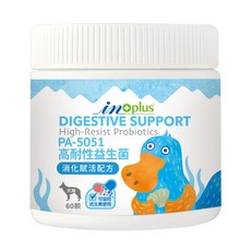 in plus 贏 PA-5051高耐性益生菌 消化賦活配方 2g, 1個, 消化+腸道健康, 60顆