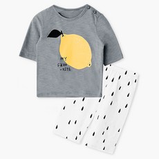 unifriend 男童檸檬圖案7分袖居家服套裝