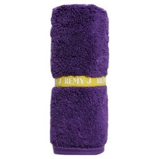 RemyJ Pola滾邊頂級莫代爾天絲40支紗擦手巾, 1個, 紫羅蘭色