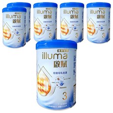 illuma 啟賦 幼兒成長專用配方奶粉 3號 HMO 1~3歲, 800g, 1罐, 6罐