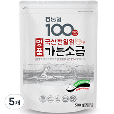 農協 100 天日鹽 細鹽, 5個, 500g