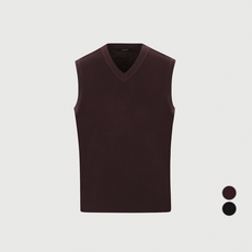 INDIAN 男士可水洗素色羊毛混紡針織背心 MIEBV3F8101