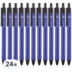 코멧 삼각 그립 중성 젤 펜 0.5mm, 블루, 24개