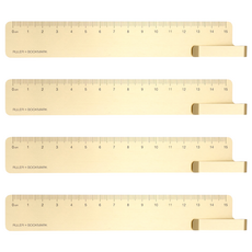 KaCO RUMA 金屬書籤尺, 金色, 4支