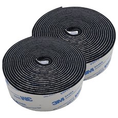 POLYWELL 寶利威爾 背膠毛勾面魔鬼氈 PW15-T65-0495 黑色 2捲, 1組