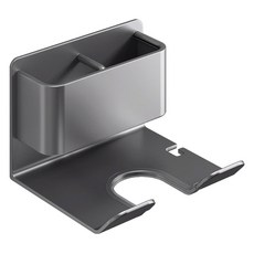 ILIFE 多功能吹風機收納架 吹風機架 + 輔助貼 + 萬用膠 + 防刮矽膠條 13.5 x 9.6 x 4.8cm 2.59kg, 槍灰, 7個
