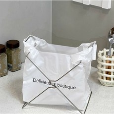 Goody Pie 立式廚餘塑膠袋架 小型, 銀色, 1個