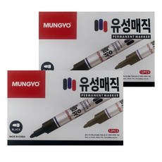 MUNGYO 油性麥克筆, 黑色, 24個