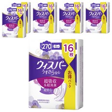whisper 好自在 日本原裝進口 消臭超吸收成人護墊 成人尿布 270cc, 35cm, 16片, 6包