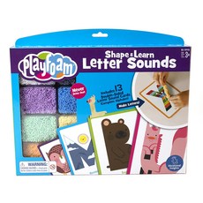 Educational Insights 魔塑粒粒黏土 ABC圖像單字組, 8種顏色黏土, 13張彩色雙面卡, 1組