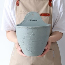 MORIANN 壁掛式文字印花塑膠花盆, 灰色