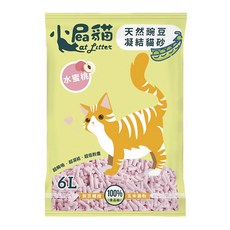 小屁貓 天然豌豆凝結貓砂 PEA-05, 6L, 1袋, 水蜜桃, 2.6kg
