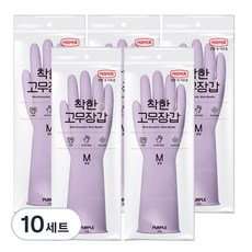 롯데이라이프 착한 고무장갑, 퍼플, 중(M), 10세트