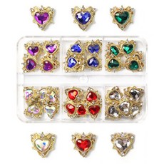 Quardi 愛心美甲飾品 6款 x 5入組, 混合色, 1個