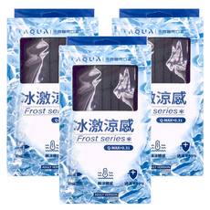 AQUA MASK 水舞生醫 冰激涼感口罩 未滅菌, 曜石黑, 10片, 3盒