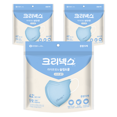 크리넥스 라이트핏V 슬림 앤 쿨 마스크 중형, 3개, 15개입, 소프트 블루