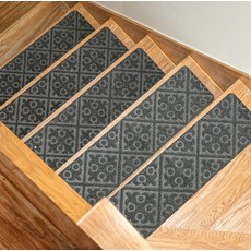 黏貼式樓梯防滑長地墊 5入, 提花