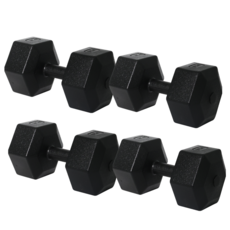 Bellica 家庭健身基本款六角啞鈴 黑色 DB-01, 10kg, 4個