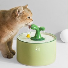 With Dog&Cat. 寵物陶瓷萌芽自動淨水器+電線保護套, With_product_001, 綠色
