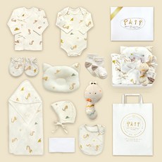 Ikii 有機長袖新生兒出生禮物 10種+禮物包裝+購物袋組