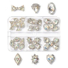 Quardi美甲飾品吊墜 白色 6種*5入組, 混合顏色, 1套