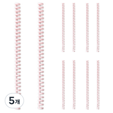 코히모 30공 바인더 파일 라운드형 루즈링 10개입 4W101, 핑크, 5개
