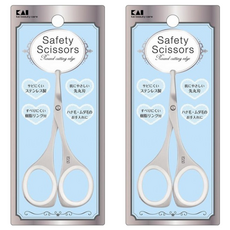 카이 safty 미용가위 끝이 뭉툭한 타입 수지 링 부착 KQ3114, 2개