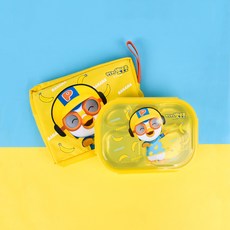 LILFANT Pororo雙層不鏽鋼餐盤便當袋組, 混色, 1組