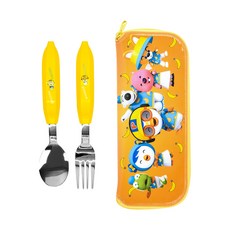 LILFANT Pororo湯匙叉子PVC拉鍊餐具袋組, 混色, 1組