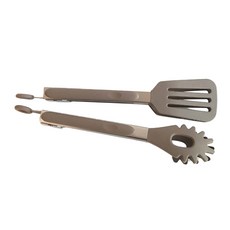 Kitchen9 矽膠食物夾 S號+矽膠鍋鏟夾 S號, 棕灰色, 1組