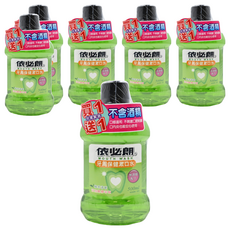 依必朗 牙周保健漱口水 綠茶清新 添加蜂膠萃取 不含酒精 500ml, 6瓶