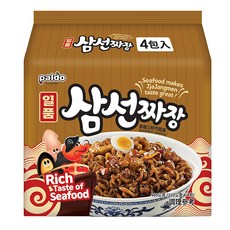 Paldo 八道 一品 三鮮炸醬麵 4包 Set, 海鮮風味濃郁，麵條彈牙有嚼勁