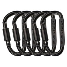 고강도 강철 카라비너 5p 세트, 블랙